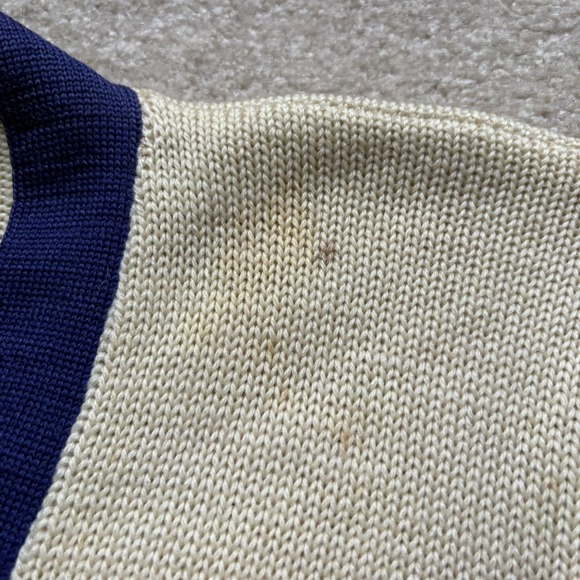 Vintage Falcons Letterman Sweater Mens Medium Cardigan Blue Chenille Patches 60s - Picture 12 of 16